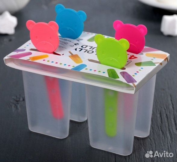 Форма для мороженого «Медвежонок» 4 ячейки