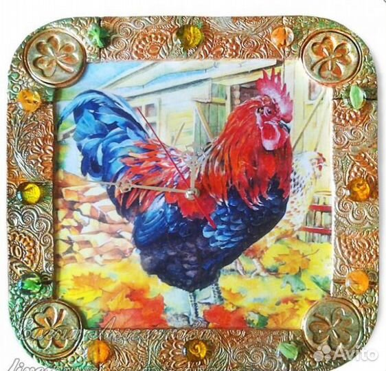 Настенные часы с петухом