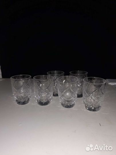 Хрустальные стопки 6 штук времен СССР
