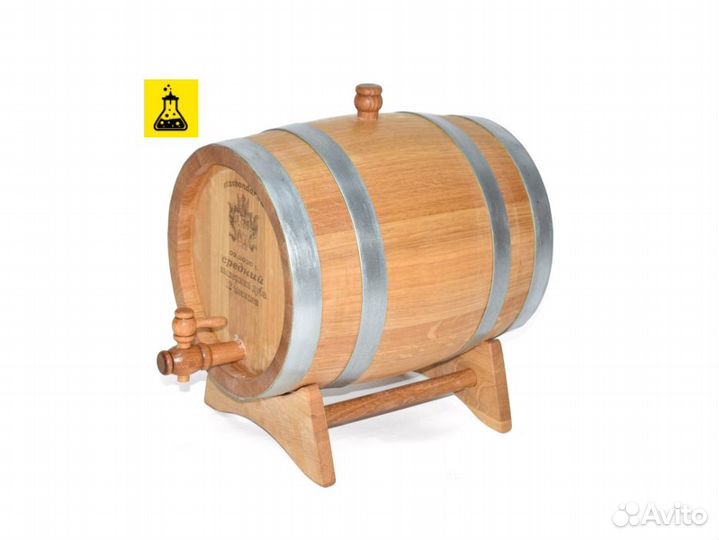 Бочка дубовая ставбондарь, 5 л с краном + воск