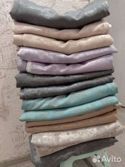 Шторы готовые новые комплект/ мрамор/тюль готовый