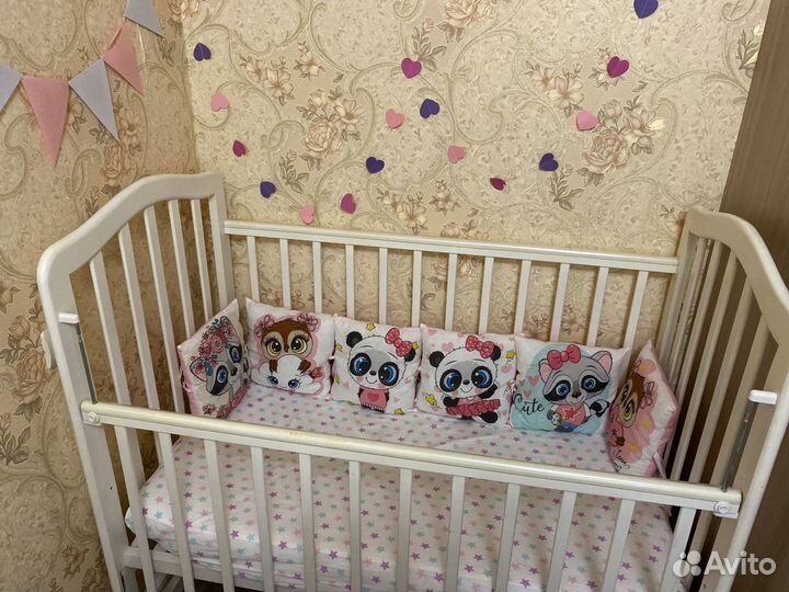 Бортики, подушки в кроватку