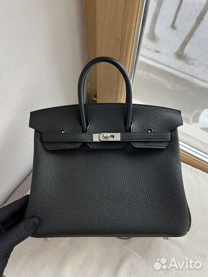 Сумка Hermes Birkin 25 noir прожилки