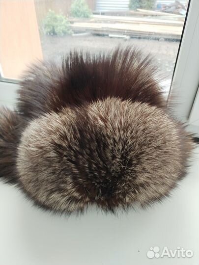 Шапка ушанка чернобурка