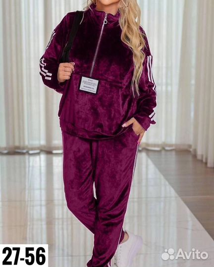 Костюм двойка женский до 64р велюр