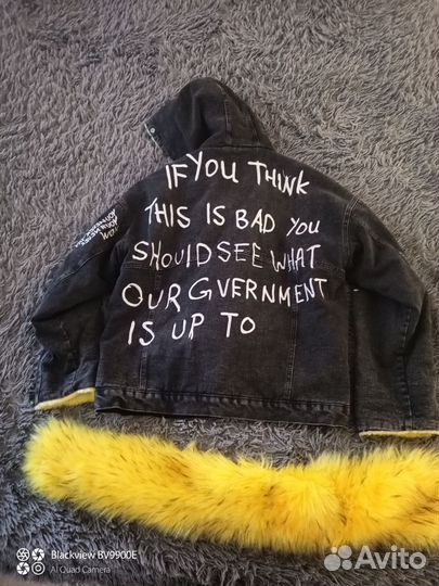 Джинсовая куртка с мехом женская 46 48