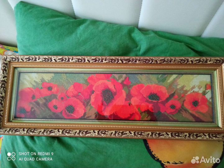 Картина крестом с бисером