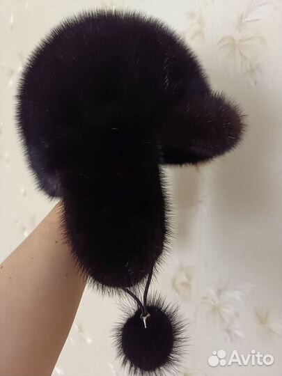 Шапка норковая женская ушанка