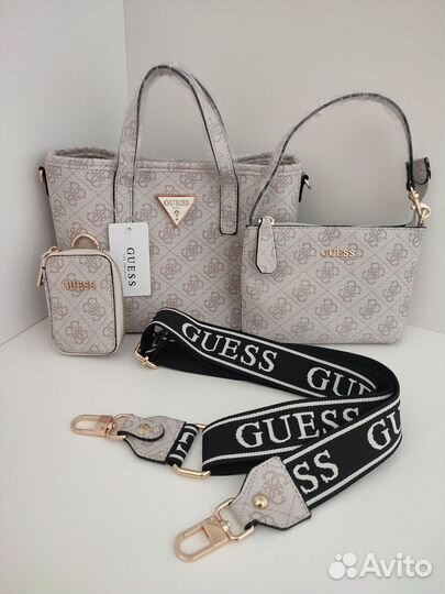 Сумка Guess 3в1 с пыльником Новая цвет пудра