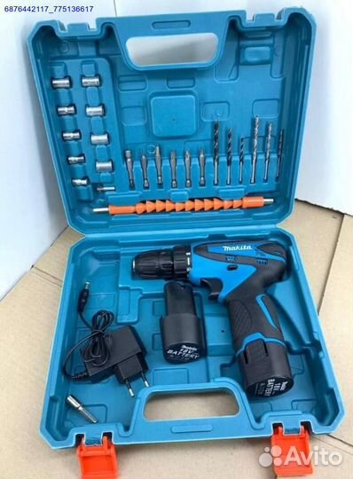 Шуруповерт makita 18v с набором (Арт.17083)