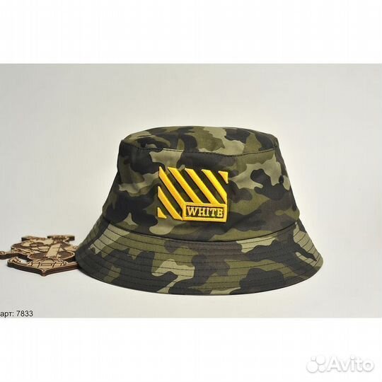 Панама Off White Зеленая