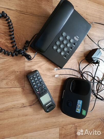 Стационарный телефон + беспроводной panasonic