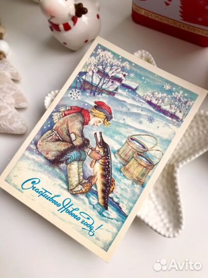 Новогодняя открытка, раритет, оригинал, СССР