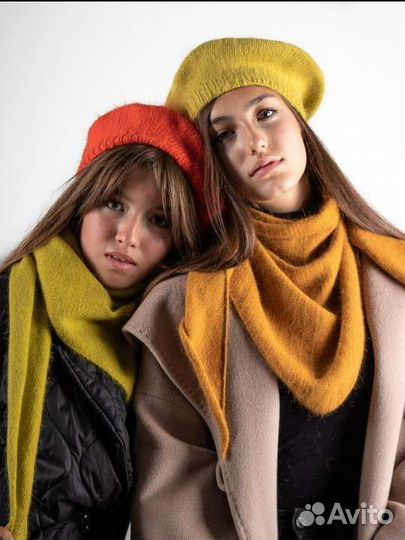 Бактус вязаный шейный платок шарф