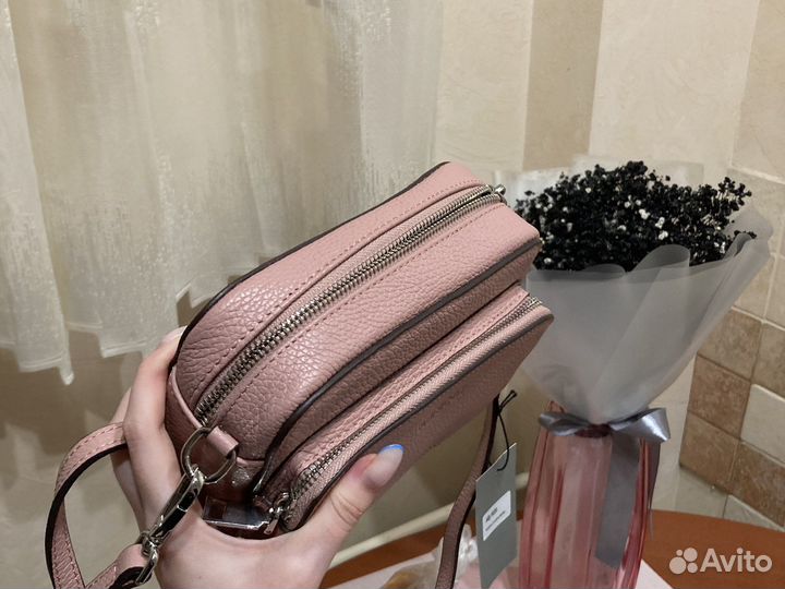 Сумка розовая кожаная Abricot с биркой