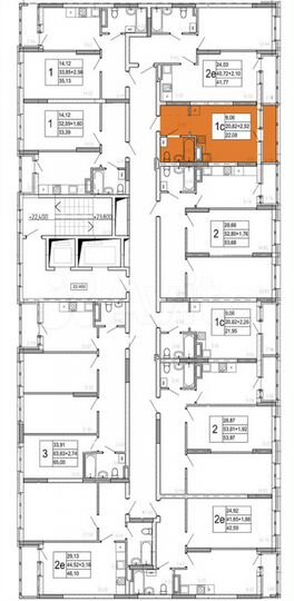 Квартира-студия, 22,1 м², 9/19 эт.
