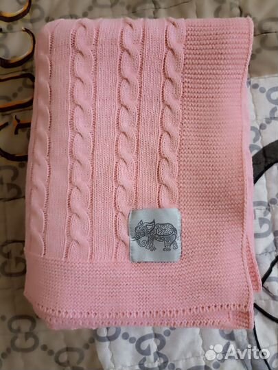 Плед покрывало детский вязаный
