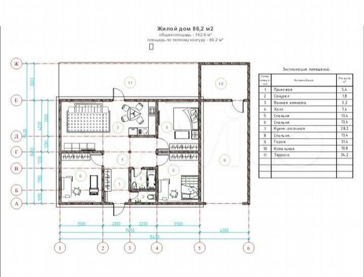 Дом 86 м² на участке 12 сот.