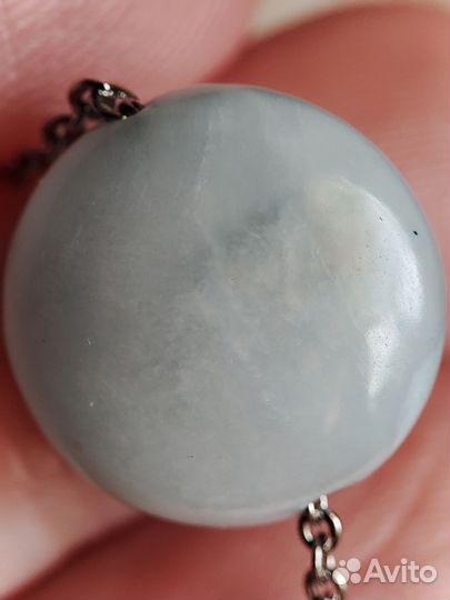 Ларимар кулон на металлической цепочке