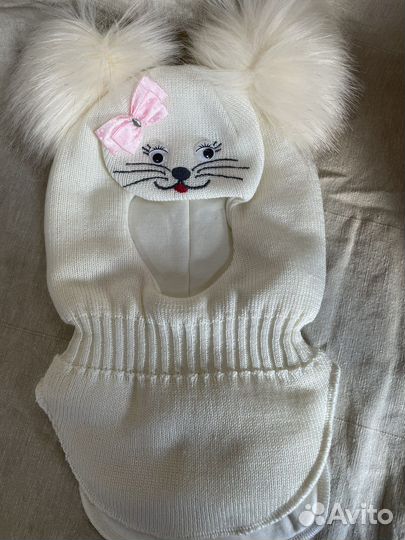 Шапка шлем зима для девочки