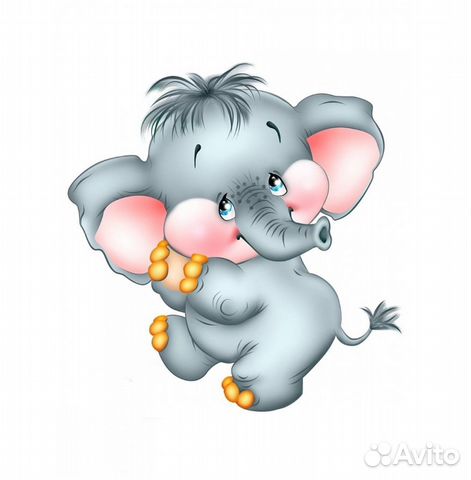 KH1019 Картина по номерам (20Х20) милый слоник