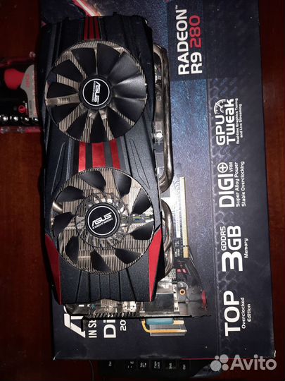 Видеокарта asus radeon r9 280, 3gb