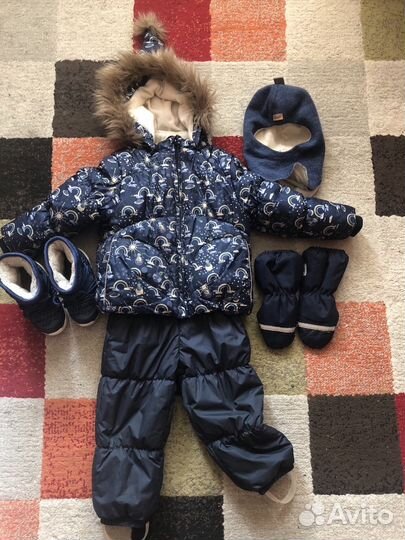 Huppa комплект 92 шапка, ботинки, краги