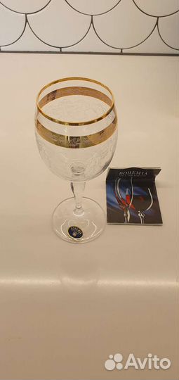 Бокалы для вина 6шт. Новые с наклейками. Богемия
