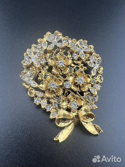 Винтажная брошь букет Германия