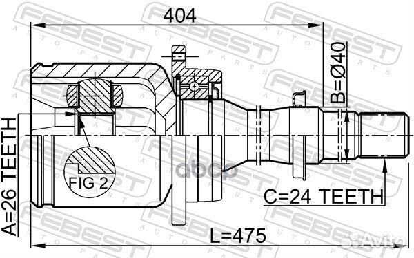 Шрус внутр правый toyota avensis AZT25 2003,07