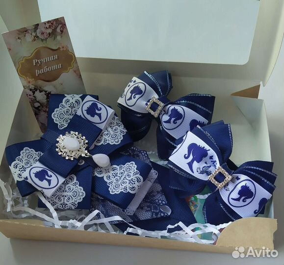 Галстук-брошь+бантики для волос