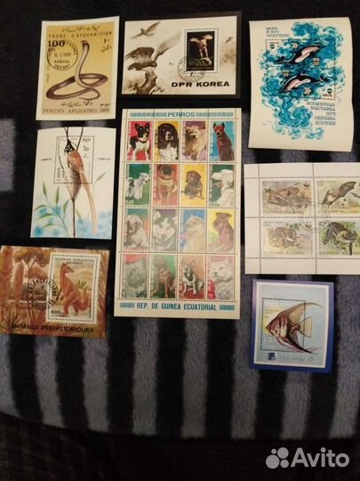 Марки почтовые.Животные.Блоки