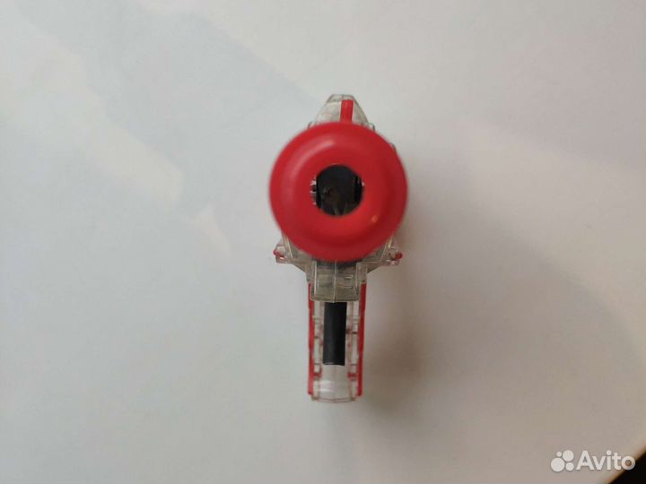 Игрушечный пистолет СССР красный с шестеренками