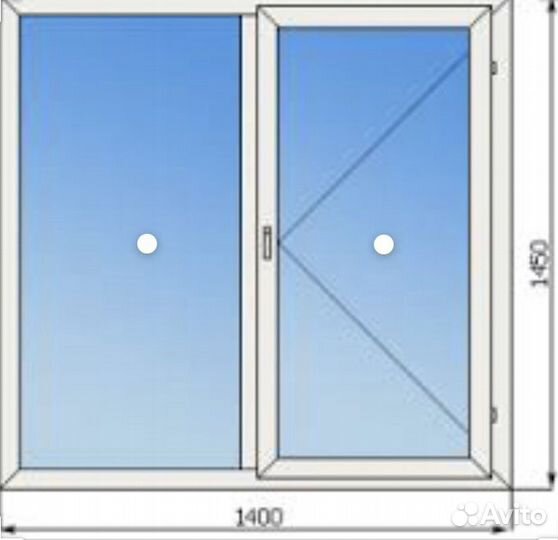 Пластиковое окно 1450х1400 под заказ