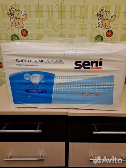 Памперсы для взрослых размер m по 30 штук