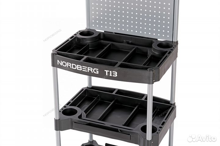 Тележка инструментальная с 3 пластиковыми полками