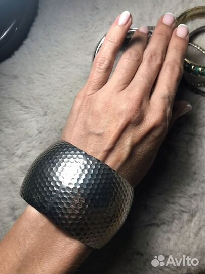 Браслеты металл перфорация шипы набор 5 Шт