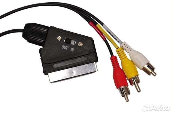 Кабель шнур scart-3RCA скарт-3Тюльпан с переключат