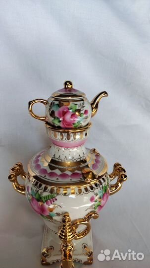 Самовар с чайником Гжель