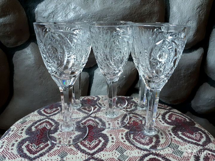 Хрустальные бокалы-5 шт