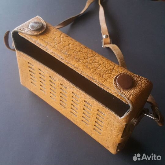 Винтажный кожаный чехол для радио, СССР