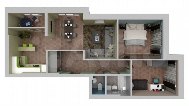 3-к. квартира, 73,1 м², 6/9 эт.