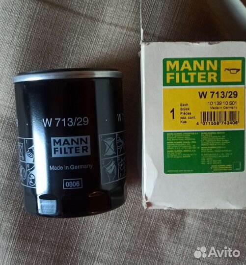 Фильтр масляный mann filter W713/29, Germany