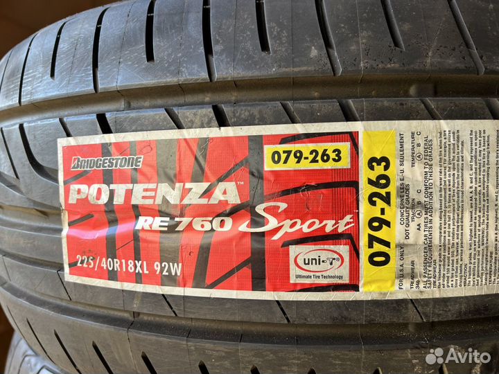 Bridgestone Potenza RE760 Sport 225/40 R18 и 255/35 R18