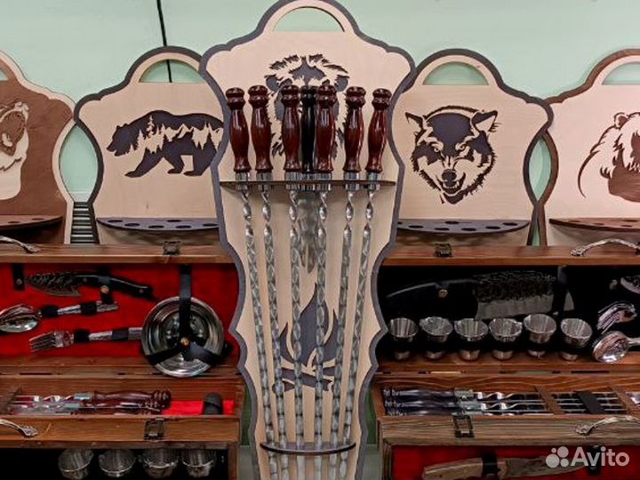 Шампуры в подставке Лев