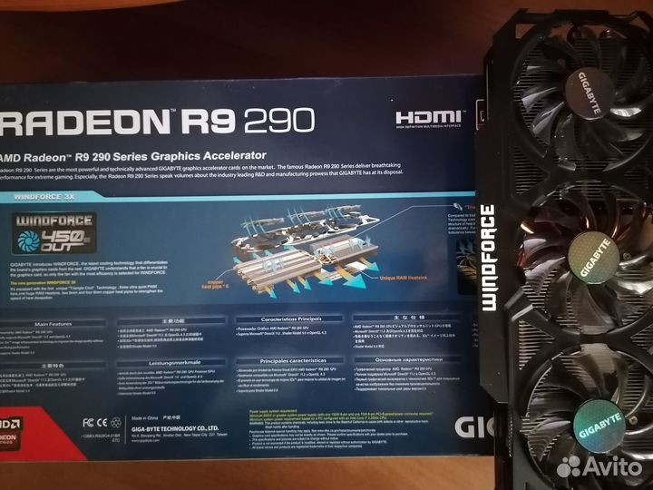 Видеокарта gigabyte R9 290 Windforce 512bit