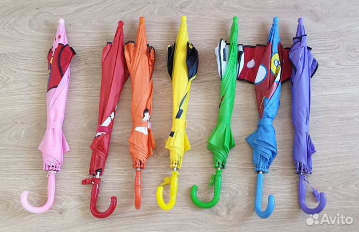 Зонтики детские разноцветные с ушками