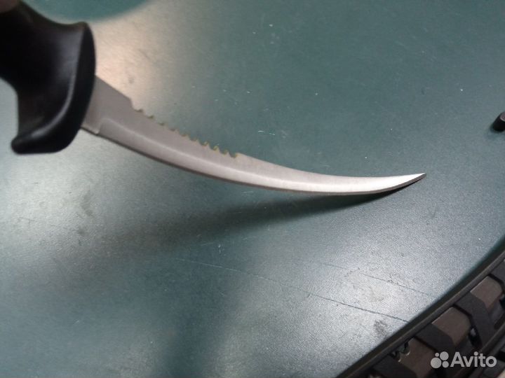 Нож филейный 15см с серейтором F-501, жёстк.чехол