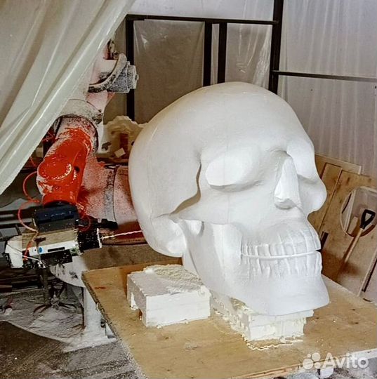 3Д скульптуры из пенопласта, фрезировка