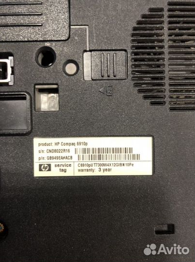 Ноутбук hp compaq 6910p